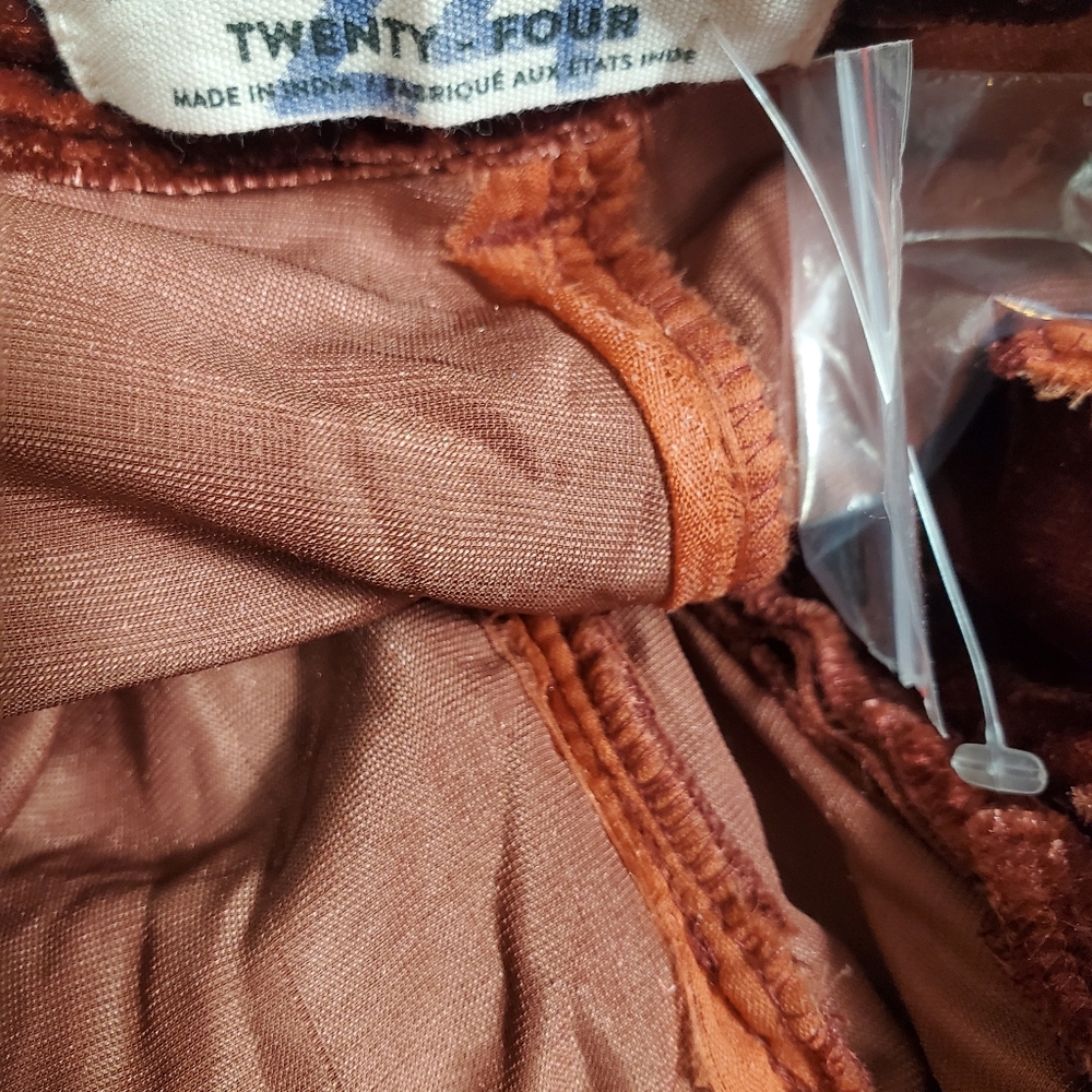 Free People Women's 24 Lotus Dropped Patch Cinched Tie Ankle Burgundy Velvet New - Picture 5 of 5
